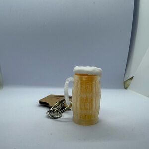 Handmade 3D Printed Beer Mug Keychain with Foam Top